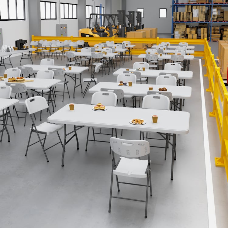 6 Foot Heavy Duty Portable Folding Table for 4-6 People | 4Dock